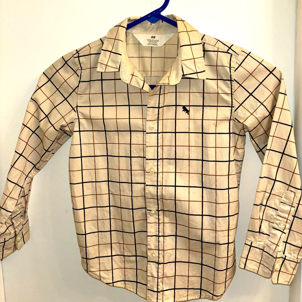 Beige Boys Button Up